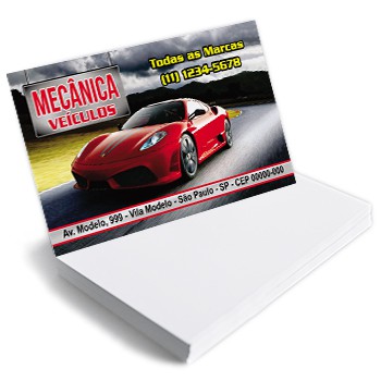 Cartão de Visita | Verniz Total Frente | Só frente Couchê 250g